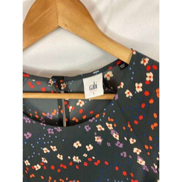 Cabi 3828 Muse Floral Print Dress Size Small Drop Waist Dress - Picture 3 of 5